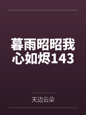 暮雨昭昭我心如烬143封面